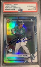 Harry Ford Signed 2021 Bowman Draft 1st Edition Sky Blue Foil Auto PSA BD-1