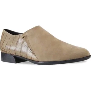 Munro Marteen flache taupe Wildleder kurze Booties Halbschuhe Krokoprägung Gr. 9,5 - Bild 1 von 12