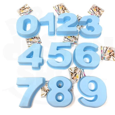 Backform Silikon Zahl 0 1 2 3 4 5 6 7 8 9 Zahlen kleine Kuchenform Geburtstag  - Bild 1 von 4