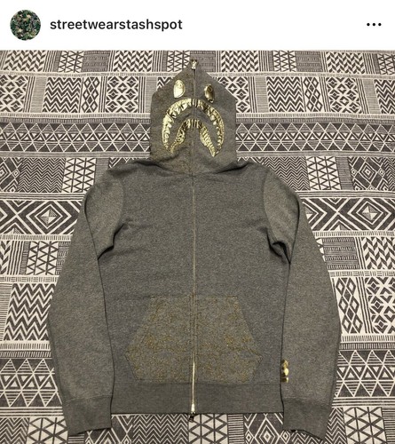 A BATHING APE (BAPE) Felpa con cappuccio zip intera A Bathing Ape Bape 23° anniversario squalo taglia small