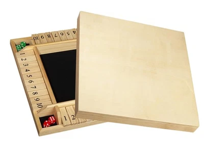 WE Games 4 Player Shut The Box(TM) Dice Game with Lid, Walnut Stained Wood Large - Image 1 of 4