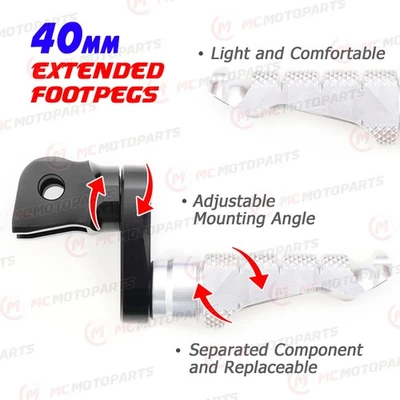 Para Honda CB600F Hornet 98-06 05 04 MCCP 40mm Reducción PLATA Pies de Piloto Foto 1 de 4