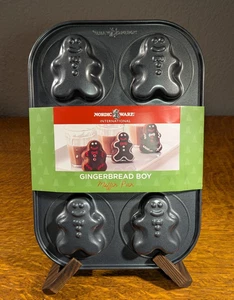 Nordic Ware Christmas Gingerbread Boy Muffin Baking Pan New Nordic Ware Bakeware - Picture 1 of 7