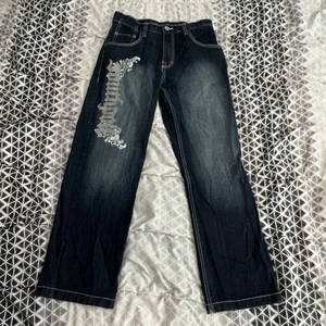 Vintage 90s Southpole Jeans Boys Size 14 Baggy Y2K Medium Wash Big Spellout - Picture 1 of 11