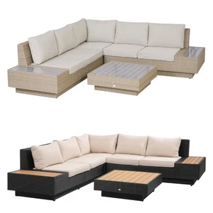Polyrattan Gartenmöbel 4-tlg. Gartenlounge Sitzgruppe mit Ablagen - Bild 1 von 23