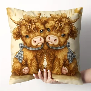 2 entzückende Highland Cow Weihnachten Kissenbezüge.  14" x 14" - Bild 1 von 2