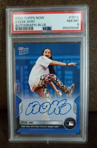 2022 Topps Now Blue Autograph 30/49 Steve Aoki #191A PSA 8 NM/MT - Picture 1 of 2