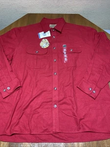 Cabela's Hemd Herren XL ziegelrot Hirschleder weich sämisch Knopf Flanell Neu mit Etikett - Bild 1 von 12