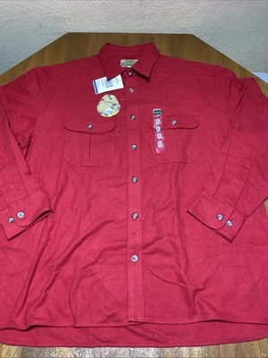 Cabela's Shirt Men XL Brick Red Deerskin Soft Chamois Button Flannel NWT - Image 1 of 4