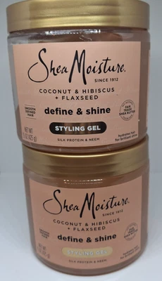 Paquete de 2-Karité Humedad Coco e Hibisco + Linaza Define & Shine Gel de Peinado Foto 1 de 4