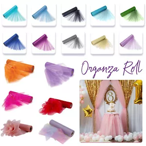 Rollo de tela de organza de 25 m para decoración de bodas de Navidad silla arcos mesa marco corredor 29 cm - Imagen 1 de 15