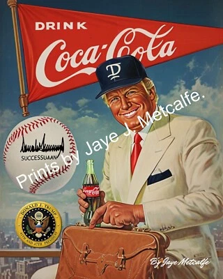 Bola de beisebol Donald Trump estampa 8x10. - Imagem 1 de 3