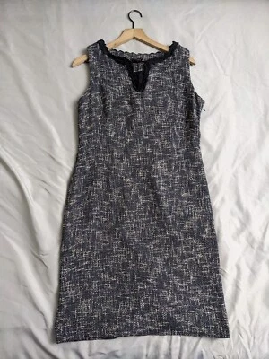 Talbots Dress Blue Tweed Sheath  Sleeveless Cotton Blend Womens Size 10 - Image 1 of 4