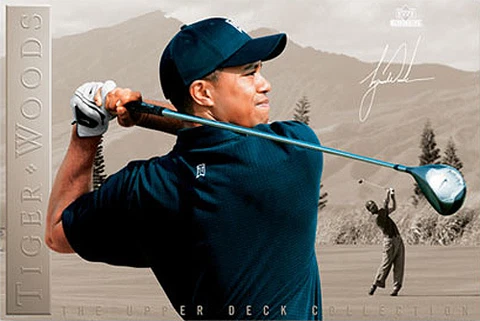 Tiger Woods DETERMINATION Signature Series 24x36 Wall POSTER by Upper Deck Cover