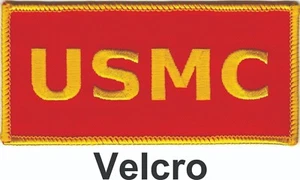 USMC Patch Red and Gold Embroidered Badge with Hook Backing (4 1/2" in) - Picture 1 of 1