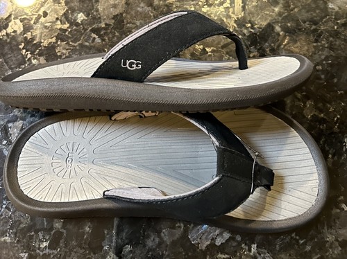 SANDALI INFRADITO UGG BROOKSIDE II INFRADITO NERO TELA COMFORT DA UOMO TAGLIA 8 NUOVI CON ETICHETTE