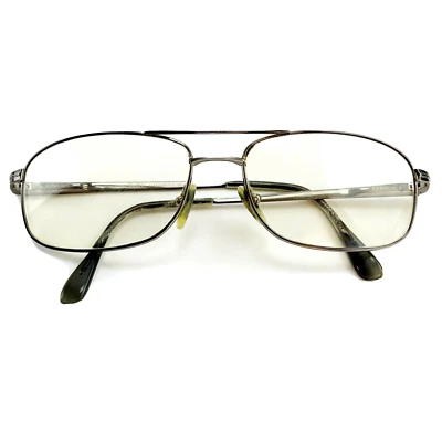 Vintage Safilo Elasta Eyeglass Frames Aviator Flex Italy Titanium 55-18-135 Gray - Image 1 of 4