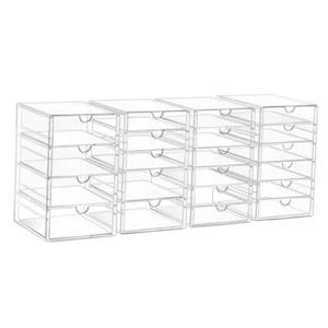 Acrylic Drawer Organizers - 21 Drawers 4 Set - Clear Storage Drawers for - Picture 1 of 8