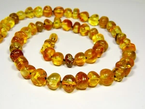 Baltic Amber Necklace 19" 25gr. Cognac Honey Transparent Natural Stone 5763 - Picture 1 of 11