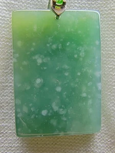 Icy Ice Bluish Green Snowflake Cotton Natural Jadeite Jade Pendant # 70 carat - Picture 1 of 23