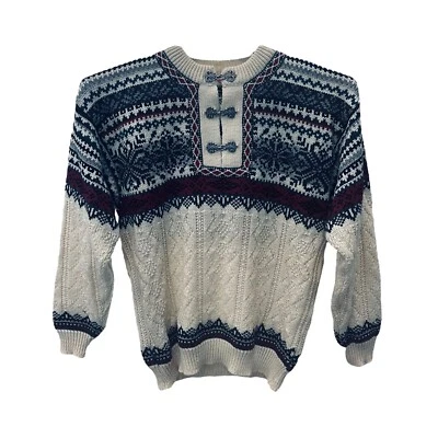 Suéter Norwear Pequeño Islandés Nórdico Nuevo Lana Cierres de Metal Copos de Nieve Pullover Foto 1 de 4