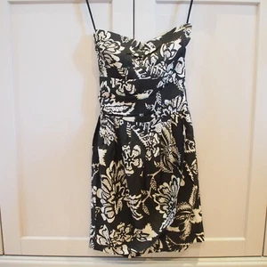 ISABEL MARANT BLACK AND WHITE PATTERNED STRAPLESS DRESS - SIZE 6 UK BEST FIT - Picture 1 of 6