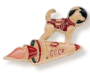 Pin esmaltado astronauta Laika perro espacial exploración CCCP Unión Soviética Rusia URSS - Imagen 1 de 4