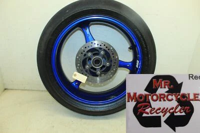 2006 SUZUKI GSXR600 GSXR750 OEM  BLUE REAR WHEEL BACK RIM W TIRE NO GOOD F1 - Image 1 of 4