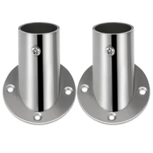2 Pcs Flange Holders Closet Rod End Supports Flange Rod Holder Shower Rod Holder - Picture 1 of 11