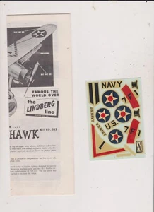 LINDBERG GOSHAWK INSTRUCTIONS AND DECALS - Picture 1 of 1
