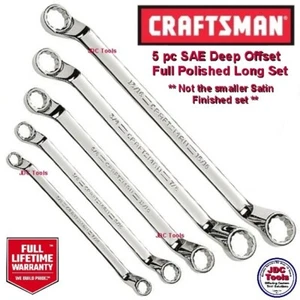 CRAFTSMAN 5 pc SAE Deep Offset Box end Wrench Set LONG FULL POLISHED - Picture 1 of 5