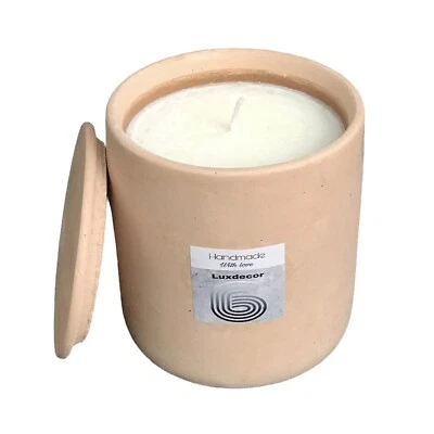 40hr Large Citronella Garden Candles & Lids Soy Vegan Terracotta Candle Gift Set - Image 1 of 4