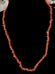 Coral Chip Necklace 23" - Native American Santa Fe NM - Picture 1 of 1