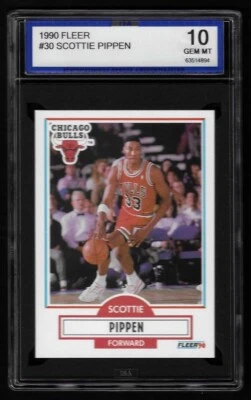 Fleer #30 Scottie Pippen 1990 ISA 10 Chicago Bulls Foto 1 de 2
