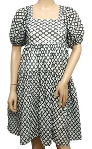 Vestido campesino de manga corta blanco y negro TOPSHOP para damas mediados del Reino Unido 6 precio de venta sugerido por el fabricante 55 GBP - Imagen 1 de 5