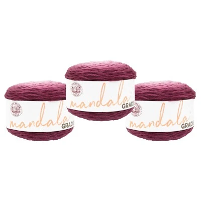 (Paquete de 3) Hilados marca León 558-214AN Mandala hilo degradado, Borgoña Foto 1 de 4