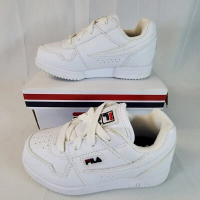 Fila Unisex Size 10 T-2 Snow White Logo Infants Sneakers 7TM00002-125 - Image 1 of 4