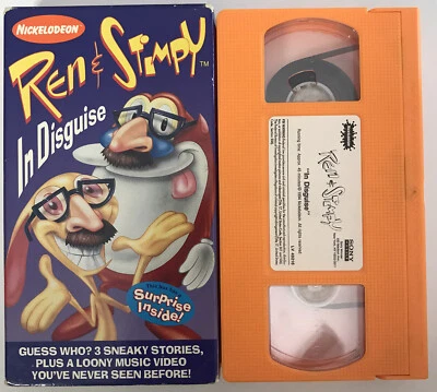 Винтажные видеокассеты Ren & Stimpy In Disguise 1994 - Nickelodeon - проверенные рабочие хорошие - Изображение 1 из 4