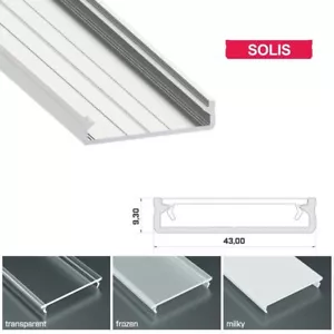 1 Meter Aluminium Channel For LED Strip Light Cover PVC Profile Slim Diffuser - Picture 1 of 8