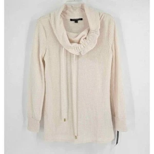 Neu Sharagano Pullover Wasserfallausschnitt mit Kordelzug weich creme Gr. S - Bild 1 von 5