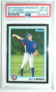 DJ LEMAHIEU 2010 Bowman Prospects Black Border Redemption #BP110 PSA 8 - Foto 1 di 3