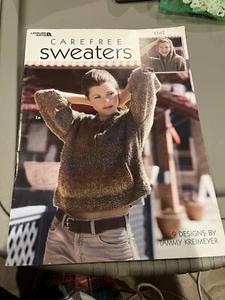 Leisure Arts Carefree Sweaters KNIT 9 Designs by Tammy Kreimeyer 2001 - Picture 1 of 1