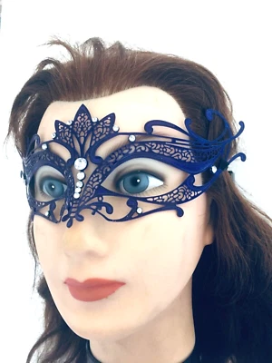 Mardi Gras Venetian Masquerade Party Mask Unisex -  Laser Cut Metal  Mask - Image 1 of 4