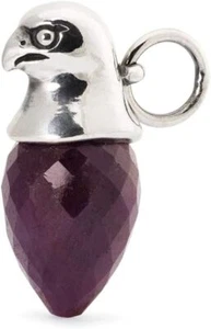 Trollbeads Bead Rubin Falke Damen Glas Anhänger 925 Sterling Silber Rubinrot - Bild 1 von 3