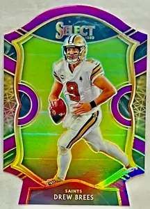 DREW BREES 2020 Panini Select CONCOURSE Purple Prizm Diecut Card #15 NO SAINTS - Picture 1 of 1