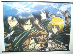 Attack on Titan 44 x 30 Stoff Scroll Banner Anime Manga selten - Bild 1 von 2
