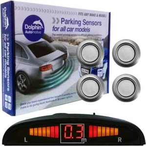 Dolphin DMS450 Rear Parking Reversing Sensors Beeping Dash Display - Silver - Picture 1 of 9