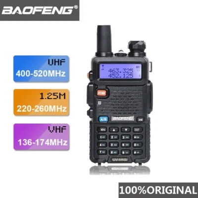 Baofeng UV-5R III Tri-Band Walkie Talkie VHF 136-174/220-260&UHF 400-520 Radio - Image 1 of 4