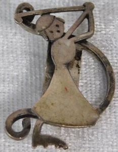 Vintage Leonore Doskow USA Sterling Silver Lady Golf Golfer Brooch Pin - Picture 1 of 4