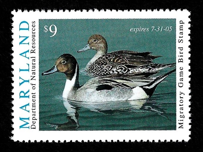 USA, SCOTT # MD31, MNH MARYLAND YEAR 2004 MIGRATORY GAME BIRD DUCK STAMP - Image 1 of 1
